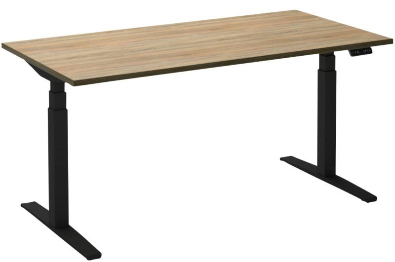 Ceha Adjust 2 Plus Elektrisch hoogteverstelbaar Zit-sta-bureau Rechthoekig Eiken T-Voet 1,800 (B) x 900 (D) x 1,300 (H) mm Melamine, metaal