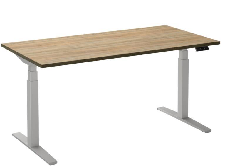 Ceha Adjust 2 Plus Elektrisch hoogteverstelbaar Zit-sta-bureau Rechthoekig Eiken T-Voet 2,000 (B) x 800 (D) x 1,300 (H) mm Melamine, metaal