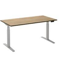 Ceha Adjust 2 Plus Elektrisch hoogteverstelbaar Zit-sta-bureau Rechthoekig Eiken T-Voet 2,000 (B) x 800 (D) x 1,300 (H) mm Melamine, metaal