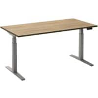 Ceha Rechthoekig Zit-sta-bureau Elektronisch In hoogte verstelbaar Robson Zilver Melamine, metaal 1.200 x 800 x 1.300 mm Snelle montage