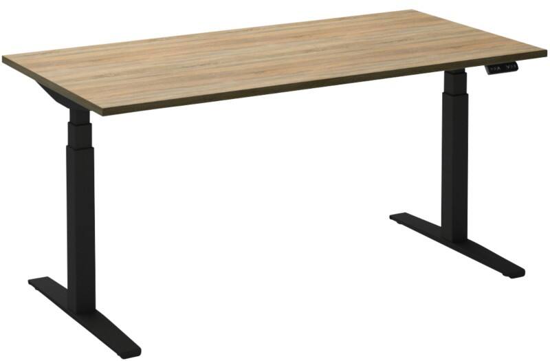 Ceha Adjust 2 Plus Elektrisch hoogteverstelbaar Zit-sta-bureau Rechthoekig Eiken T-Voet 1,600 (B) x 800 (D) x 1,300 (H) mm Melamine, metaal