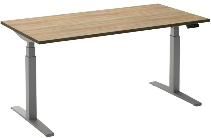 Ceha Adjust 2 Plus Elektrisch hoogteverstelbaar Zit-sta-bureau Rechthoekig Eiken T-Voet 1,800 (B) x 900 (D) x 1,300 (H) mm Melamine, metaal