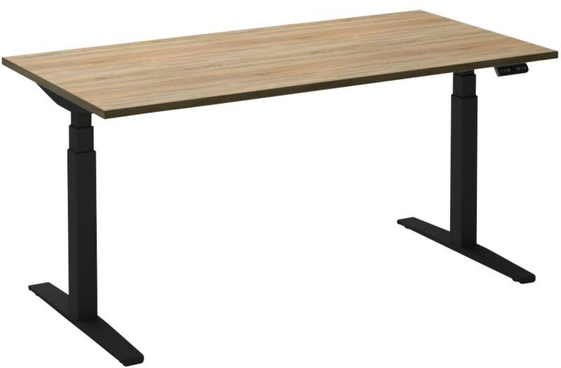 Ceha Adjust 2 Plus Elektrisch hoogteverstelbaar Zit-sta-bureau Rechthoekig Eiken T-Voet 2,000 (B) x 800 (D) x 1,300 (H) mm Melamine, metaal