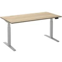 Ceha Rechthoekig Zit-sta-bureau Elektronisch In hoogte verstelbaar Wit Rustiek eiken wit Melamine, metaal 1.200 x 800 x 1.300 mm Normale hoog-laag-schakelaar