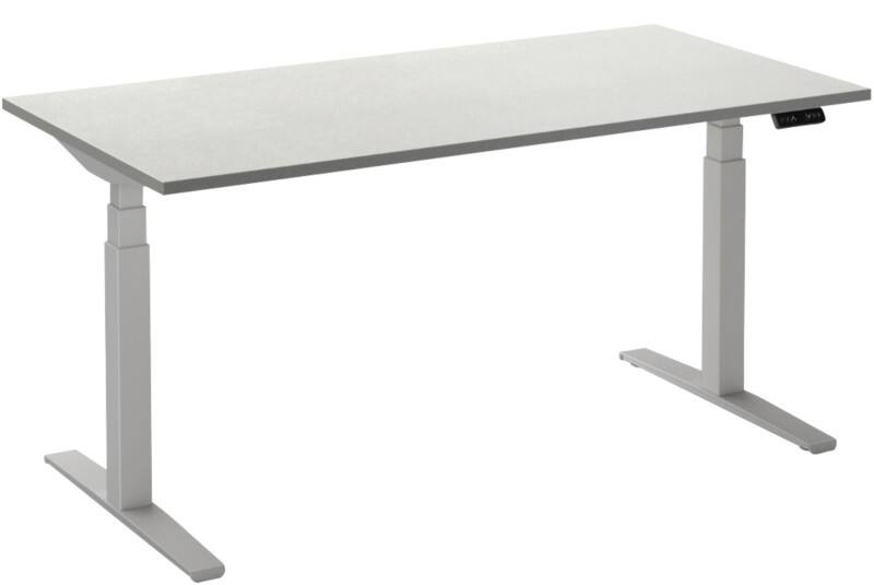 Ceha Adjust 2 Plus Elektrisch hoogteverstelbaar Zit-sta-bureau Rechthoekig Wit T-Voet 1,200 (B) x 800 (D) x 1,300 (H) mm Melamine, metaal