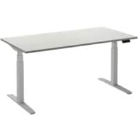 Ceha Rechthoekig Zit-sta-bureau Elektronisch In hoogte verstelbaar Wit Wit Melamine, metaal 1.200 x 800 x 1.300 mm Normale hoog-laag-schakelaar