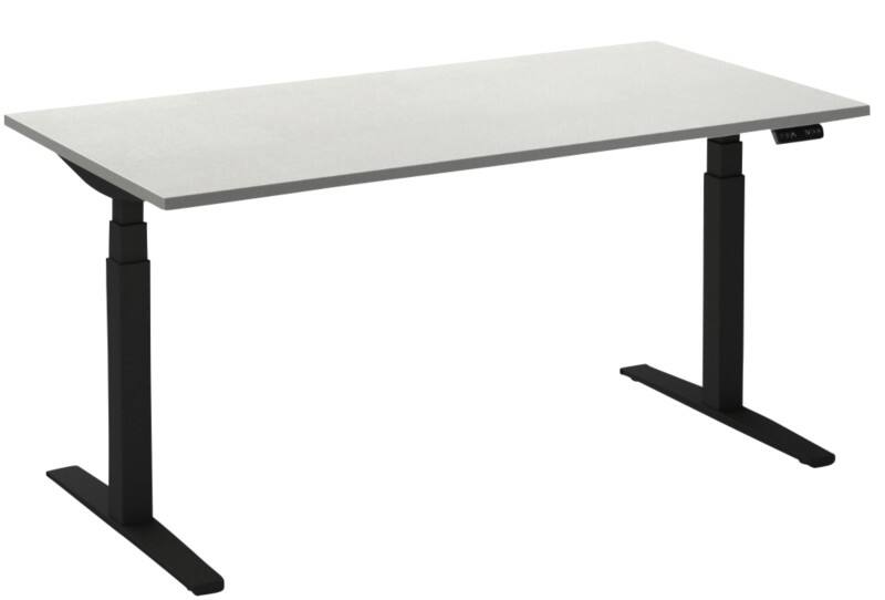 Ceha Adjust 2 Plus Elektrisch hoogteverstelbaar Zit-sta-bureau Rechthoekig Wit T-Voet 1,600 (B) x 800 (D) x 1,300 (H) mm Melamine, metaal