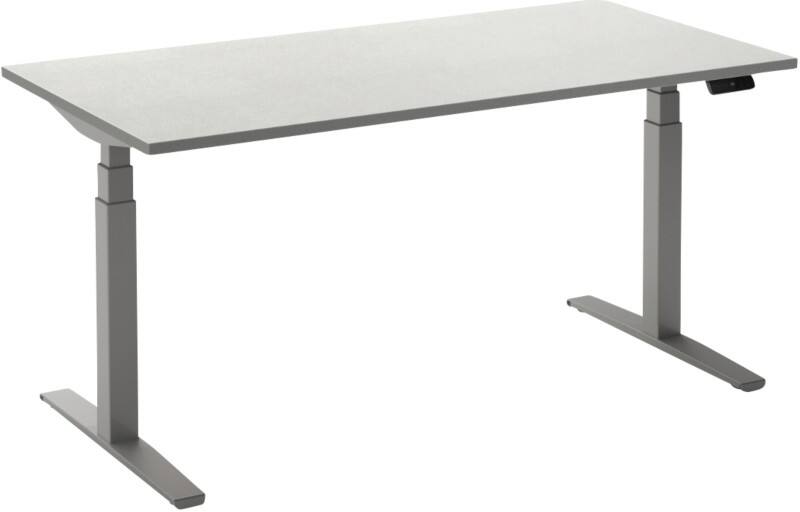 Ceha Adjust 2 Plus Elektrisch hoogteverstelbaar Zit-sta-bureau Rechthoekig Wit T-Voet 1,600 (B) x 800 (D) x 1,300 (H) mm Melamine, metaal