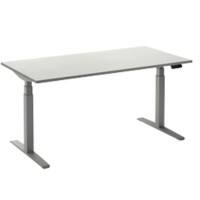 Ceha Rechthoekig Zit-sta-bureau Elektronisch In hoogte verstelbaar Zilver Wit Melamine, metaal 1.800 x 800 x 1.300 mm Normale hoog-laag-schakelaar