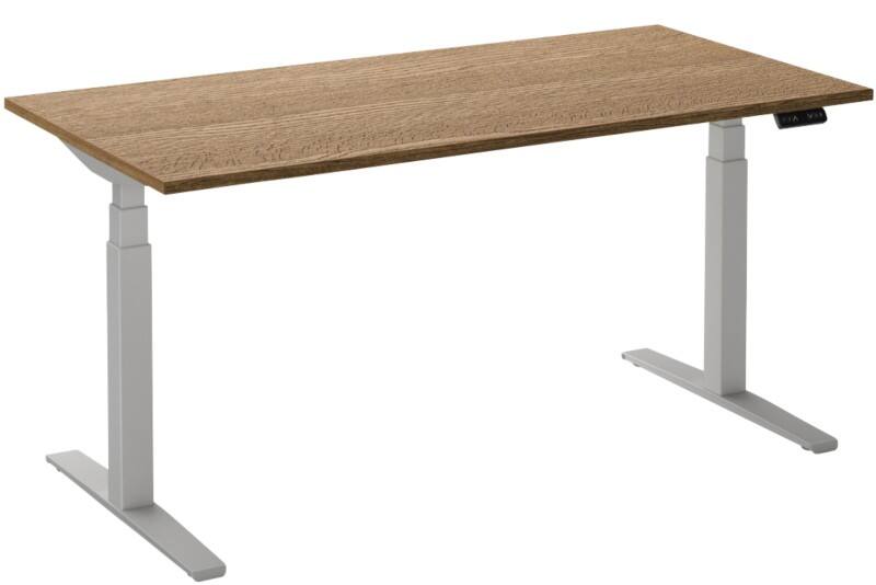 Ceha Adjust 2 Plus Elektrisch hoogteverstelbaar Zit-sta-bureau Rechthoekig Tabak Eiken T-Voet 1,800 (B) x 800 (D) x 1,300 (H) mm Melamine, metaal