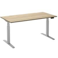 Ceha Rechthoekig Zit-sta-bureau Elektronisch In hoogte verstelbaar Wit Rustiek eiken wit Melamine, metaal 1.800 x 800 x 1.300 mm Normale hoog-laag-schakelaar