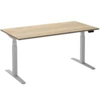 Ceha Adjust 2 Plus Elektrisch hoogteverstelbaar Zit-sta-bureau Rechthoekig Wit Eiken T-Voet 1,800 (B) x 900 (D) x 1,300 (H) mm Melamine, metaal