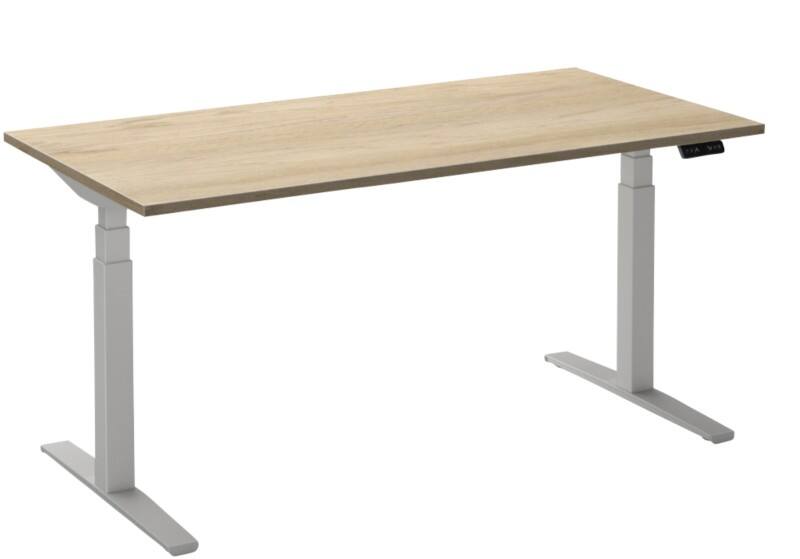 Ceha Adjust 2 Plus Elektrisch hoogteverstelbaar Zit-sta-bureau Rechthoekig Wit Eiken T-Voet 2,000 (B) x 800 (D) x 1,300 (H) mm Melamine, metaal