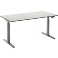 Ceha Rechthoekig Zit-sta-bureau Elektronisch In hoogte verstelbaar Zilver Wit Melamine, metaal 1.200 x 800 x 1.300 mm Snelle montage