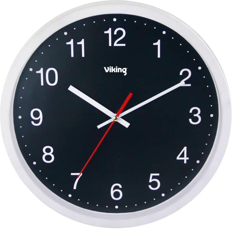 Viking Analoog Wandklok Wit, zwart 31,5 x 5 cm