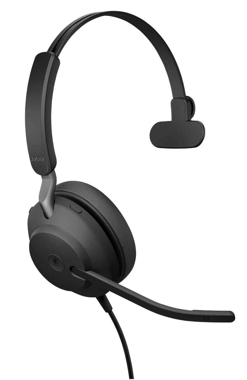 Jabra Evolve2 40 Bedraad Headset USB Met microfoon Mono Zwart