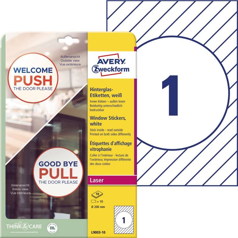 Avery Raamsticker L9003-10 Klevend A4 Wit 5 x 297 mm 10 Stuks