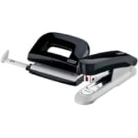Novus OFFICE Nietmachine en perforator 020-1829 Halve strip 15 Vellen Zwart Nr. 10 Kunststof, metaal 2 Stuks