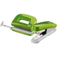 Novus OFFICE Nietmachine en perforator 020-1874 Halve strip 15 Vellen Groen Nr. 10 Kunststof, metaal 2 Stuks