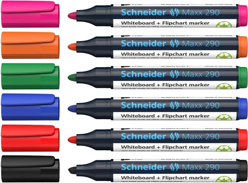 Schneider Maxx 290 96082000 Whiteboard-marker Kleurenassortiment Breed Viltstift 2 - 3 mm 6 Stuks