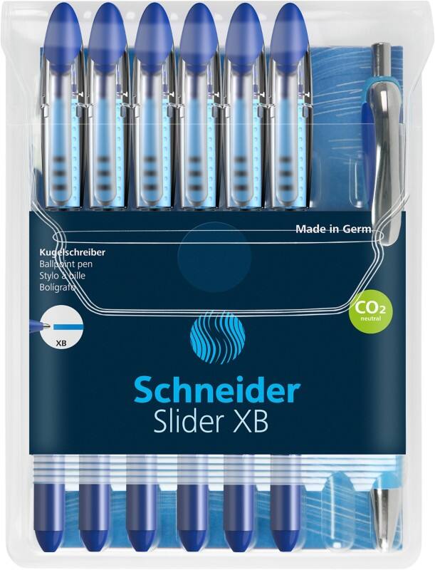 Schneider Slider 96085000 Balpen Blauw 0,7 mm Extra breed Balpen 7 Stuks