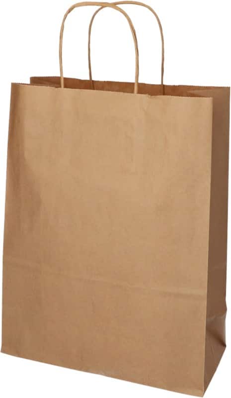 PAPSTAR Draagtas met gedraaid handvat 22 x 10 x 28 cm Bruin 25 Stuks