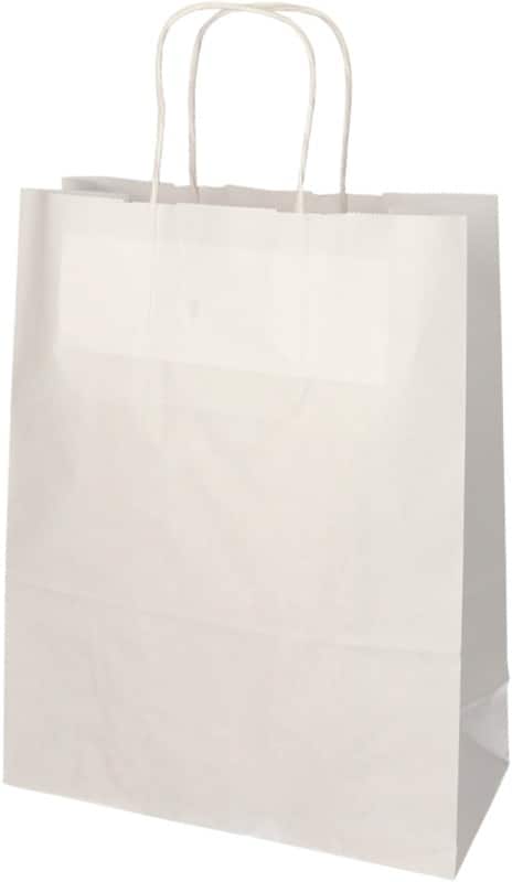PAPSTAR Draagtas met gedraaid handvat 22 x 10 x 28 cm Wit 25 Stuks