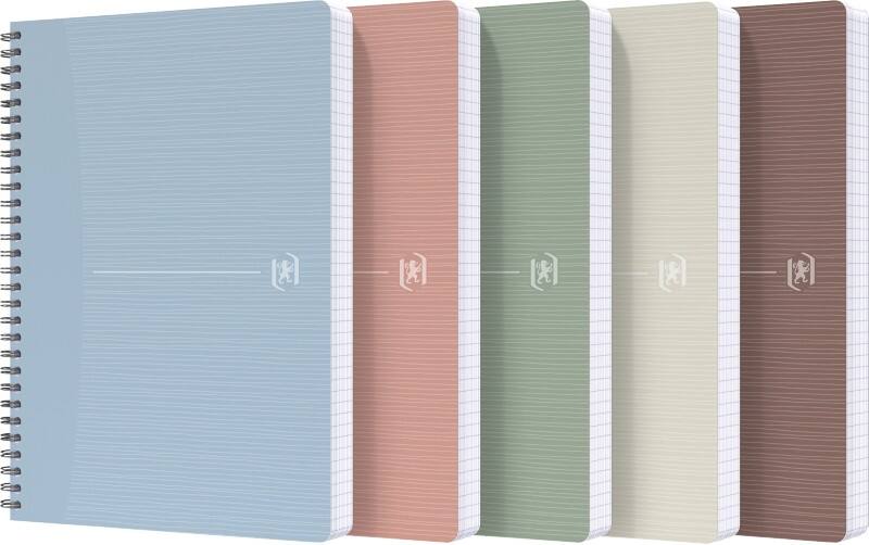 OXFORD My Rec’Up Notitieboek A5 Geruit Dubbeldraads Mat gevernist karton Multikleur Niet geperforeerd 180 Pagina's 5 Stuks à 90 Vellen