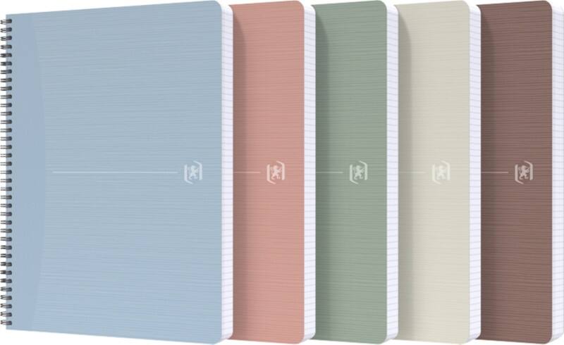 OXFORD My Rec’Up Notitieboek A4 Geruit Dubbeldraads Mat gevernist karton Multikleur Niet geperforeerd 180 Pagina's 5 Stuks à 90 Vellen