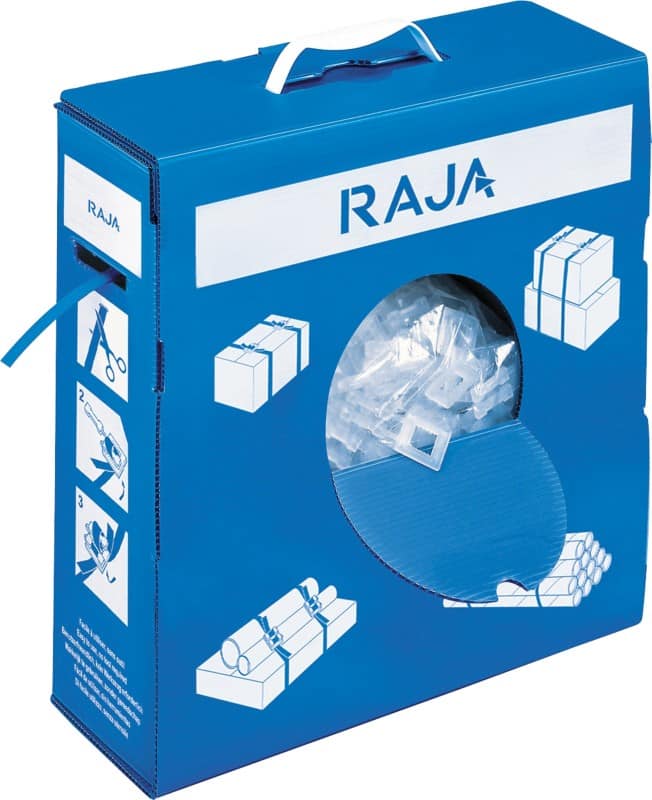 RAJA Dispenser voor omsnoeringsband PP (Polypropeen) 1,2 (B) cm Blauw