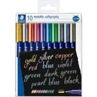 STAEDTLER Kalligrafiestift 8325 Metallic Kleurenassortiment 10 Stuks