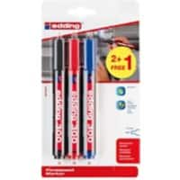 edding 300 Permanentmarker Medium Ronde punt Kleurenassortiment Navulbaar Watervast 3 Stuks