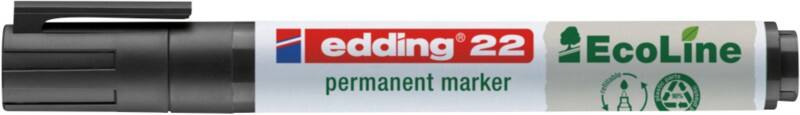 edding EcoLine e-22 Permanentmarker Breed Beitelpunt 1 - 5 mm Zwart Navulbaar Waterbestendig