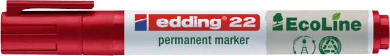 edding EcoLine e-22 Permanentmarker Breed Beitelpunt 1 - 5 mm Rood Navulbaar Waterbestendig