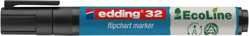 edding EcoLine e-32 Flipovermarker Medium Beitelpunt 1 - 5 mm Zwart Navulbaar Waterbestendig