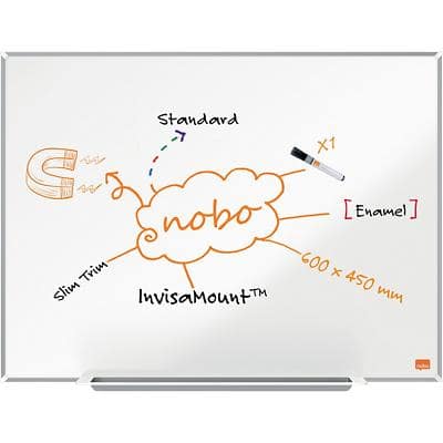 Nobo Impression Pro whiteboard 1915394 wandmontage magnetisch email 60 x 45 cm smal frame
