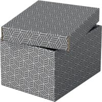 Esselte Home Opberg- en Geschenkdoos 628281 Klein 100% Gerecycled Karton Grijs 200 x 255 x 150 mm 3 Stuks