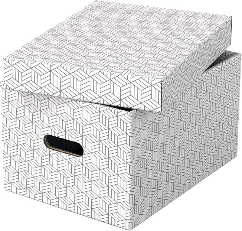 Esselte Home Opbergdoos 628282 Middelgroot 100% Gerecycled Karton Wit 265 x 365 x 205 mm 3 Stuks