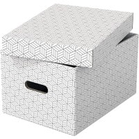 Esselte Home Opbergdoos 628282 Middelgrot 100% Gerecycled Karton Wit 265 x 365 x 205 mm 3 Stuks