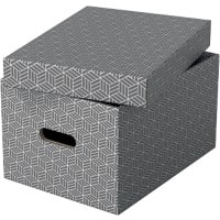 Esselte Home Opbergdoos 628283 Middelgrot 100% Gerecycled Karton Grijs 265 x 365 x 205 mm 3 Stuks