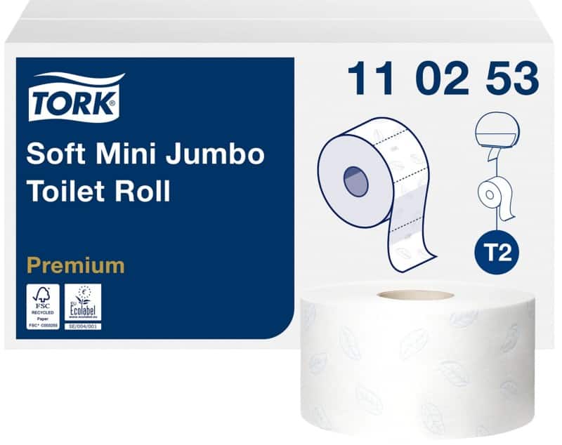 Tork Mini Jumbo Toiletpapier T2 2-laags 110253 12 Rollen à 850 Vellen