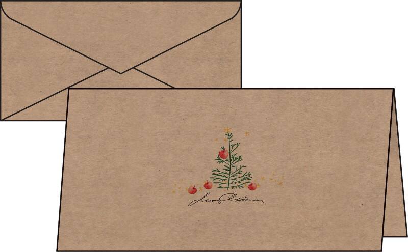 Sigel Kerstkaart + envelop DS074 21,8 cm Bruin 10+10 stuks