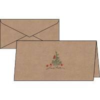 Sigel Kerstkaart + envelop DS074 21,8 cm Bruin 10+10 stuks