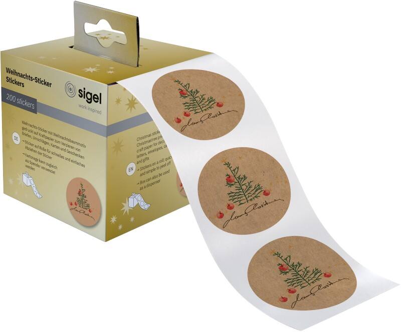 Sigel Stickers Bruin 4,7 x 4,7 cm 200 Stuks
