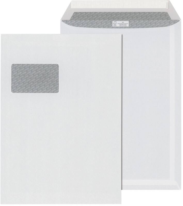 ÖKI Classic Akte-enveloppen Venster links C4 324 (B) x 229 (H) mm Kleefstrip Wit 90 g/m2 Pak van 250 stuks