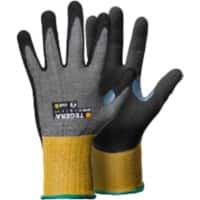 TEGERA Nitril handschoenen 8805-7 Koolstof, CRF Technologie, nylon, roestvrij staalvezelgaren, nitrilschuim, PU (polypropyleen) op waterbasis, HPPE Maat 7 Geel, grijs Pak van 6