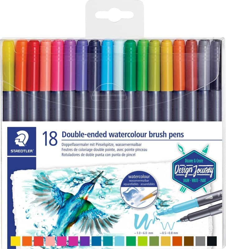 STAEDTLER Aquarel Penseelpen - Kleurenassortiment 18 Stuks