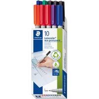 STAEDTLER Lumocolor Ronde punt OHP-marker Fijne ronde punt Kleurenassortiment Navulbaar Pak van 10