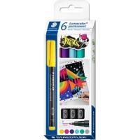 STAEDTLER Lumocolor Ronde punt OHP-marker Fijne ronde punt Kleurenassortiment Niet navulbaar 6 Stuks