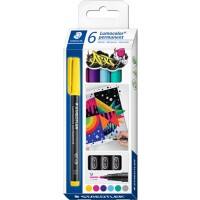 STAEDTLER Lumocolor Ronde punt OHP-marker Medium ronde punt Kleurenassortiment Niet navulbaar 6 Stuks